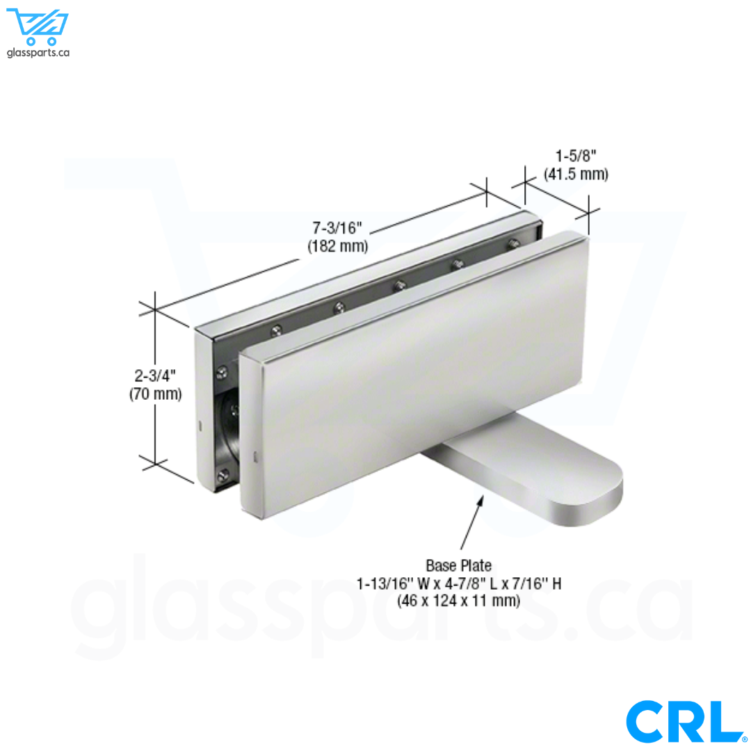 CRL Raccord hydraulique avec retrait de 2-9/16 po - Modèle ouvert à 90° - Anodisé satiné