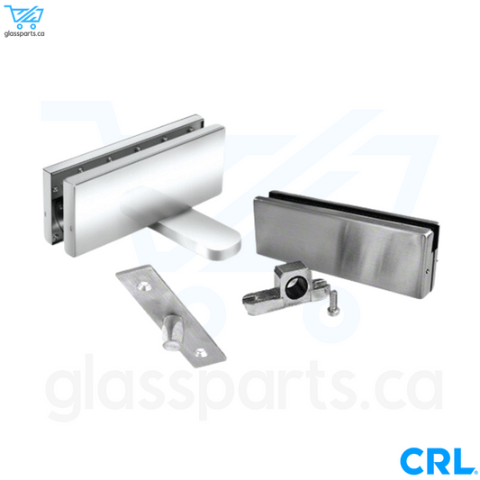 CRL Polished Hydraulic Patch Door Set Hold Open - Polished Stainless