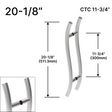 [CURLP20] Ladder Pull - Curved - 20" (11" CTC) — CURLP20BS