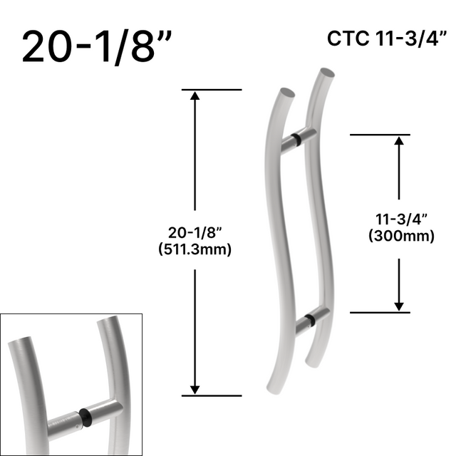 [CURLP20] Ladder Pull - Curved - 20" (11" CTC) — CURLP20BS