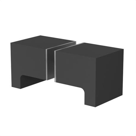 [DKSQ2] Glass Door Knob - SQ2 Style back to Back paddle — DKSQ2MBL
