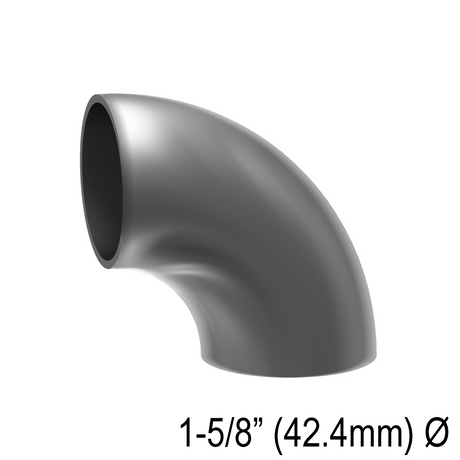 [E42.4WELD90] Handrail - Elbow for 42.4mm Round Handrail - 90° Welded — E42.4WELD90BS