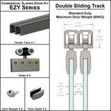 [EZY1DD] Commercial Sliding Door Kit - EZY1 - Double Sliding Door Track (118") — EZY1DDBS