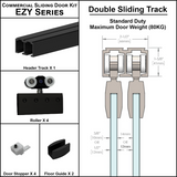 [EZY1DD] Commercial Sliding Door Kit - EZY1 - Double Sliding Door Track (118") — EZY1DDMBL