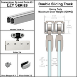 [EZY1HDDD] Commercial Sliding Door Kit - EZY1 - Heavy Duty - Double Sliding Door Track (118") — EZY1HDDDSA