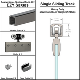 [EZY1HDSD] Commercial Sliding Door Kit - EZY1 - Heavy Duty Single Sliding Door Track (118") — EZY1HDSDBS
