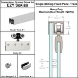 [EZY1HDSDP] Commercial Sliding Door Kit - EZY1 - Heavy Duty Single Door + Panel Track (118") — EZY1HDSDPSA