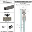 [EZY1SDP] Commercial Sliding Door Kit - EZY1 - Single Door + Panel Track (118") — EZY1SDPBS