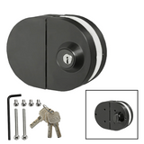 [GDLRD180D] Glass Door Lock - RD Glass to Glass - Double-Sided SLIP ON — GDLRD180DMBL