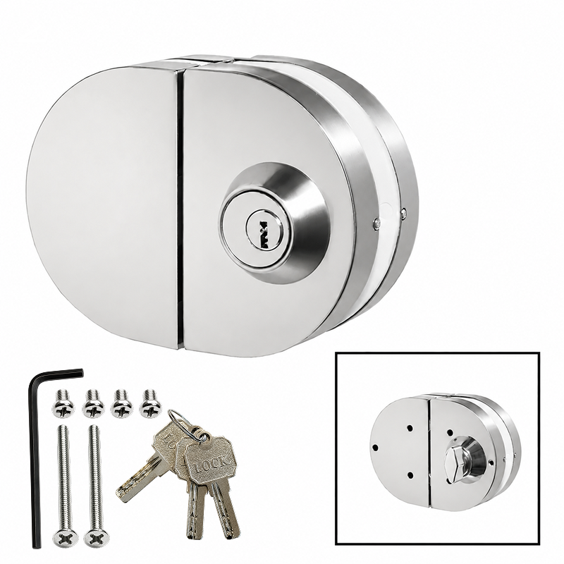 [GDLRD180D] Glass Door Lock - RD Glass to Glass - Double-Sided SLIP ON — GDLRD180DPS