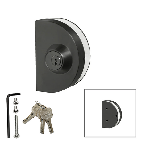 [GDLRD90S] Glass Door Lock - RD Glass to Wall - Single-Sided — GDLRD90SMBL