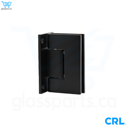 CRL Geneva 037 Series - Wall Mount Full Back Plate Standard Hinge - Matte Black