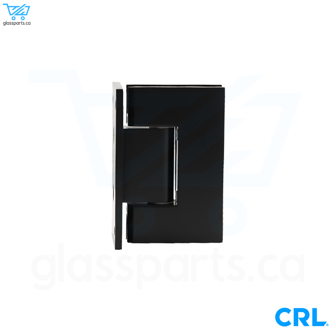 CRL Geneva 037 Series - Wall Mount Full Back Plate Standard Hinge - Matte Black