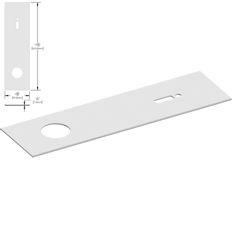 [DLUX4HCP] Header System - 1-3/4 X 4" -  Closer Cover Plate - 14" Length — DLUX4HCPSA