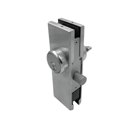 [GDLUS] Glass Door Lock - Patch Lock With American Style Cylinder — GDLUSBS