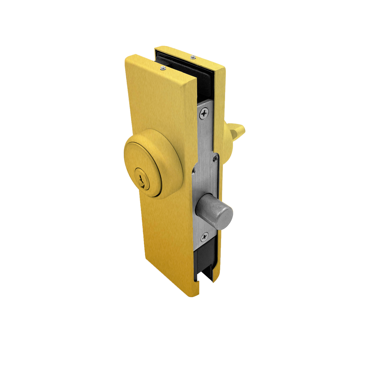 [GDLUS] Glass Door Lock - Patch Lock With American Style Cylinder — GDLUSSB