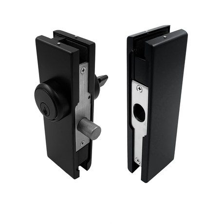 [GDLUSSET] Glass Door Lock - Patch Lock Set With American Style Cylinder — GDLUSSETMBL