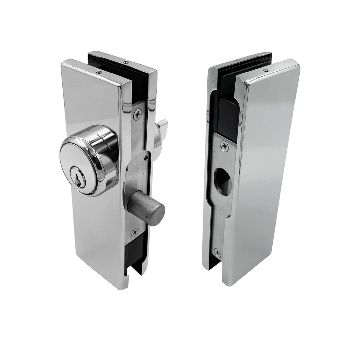 [GDLUSSET] Glass Door Lock - Patch Lock Set With American Style Cylinder — GDLUSSETPS