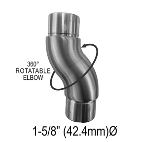 [E42.4R360] Handrail - Elbow for 42.4mm Round Handrail - Rotating 360° — E42.4R360BS