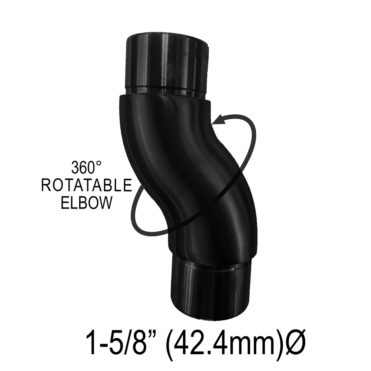 [E42.4R360] Handrail - Elbow for 42.4mm Round Handrail - Rotating 360° — E42.4R360MBL