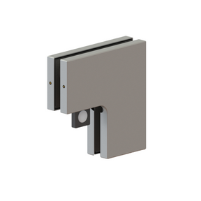 [PFIT60] Patch Fittings - Panel Glass to Glass - L-Shape Connector With Door Stopper — PFIT60BS