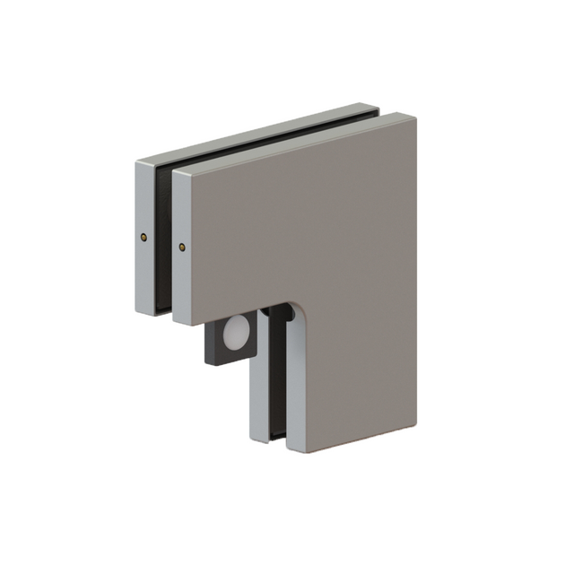 [PFIT60] Patch Fittings - Panel Glass to Glass - L-Shape Connector With Door Stopper — PFIT60BS