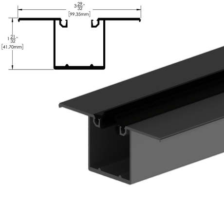 [DLUX4HPP120] Header System - 1-3/4 X 4"  - Pocket Plate - 120" Length — DLUX4HPP120MBL