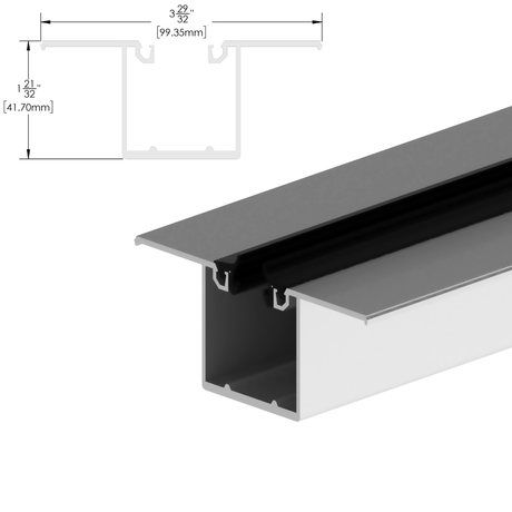[DLUX4HPP120] Header System - 1-3/4 X 4"  - Pocket Plate - 120" Length — DLUX4HPP120SA