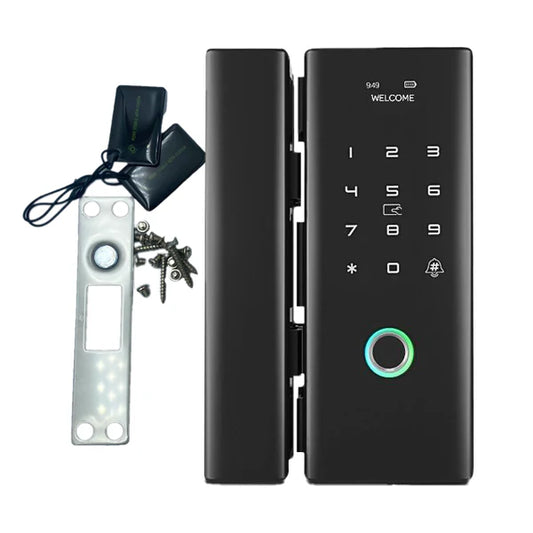 Serrure pour porte en verre - Serrure numérique pour porte en verre - Fixation murale et sur verre 