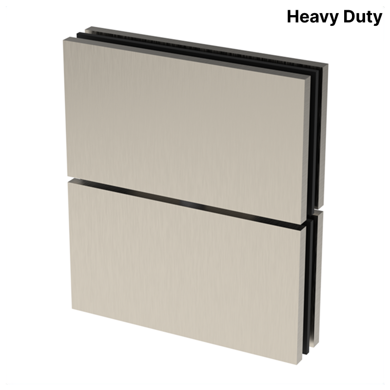 Cara Square Heavy Duty - Glass to Glass — Brushed Nickel