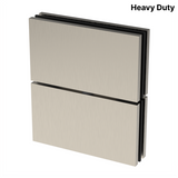 Cara Square Heavy Duty - Glass to Glass — Brushed Nickel