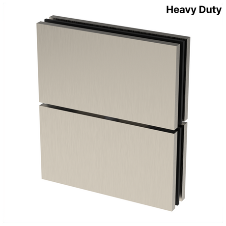 Cara Square Heavy Duty - Glass to Glass — Brushed Nickel