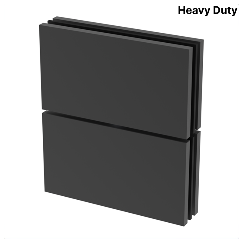 Cara Square Heavy Duty - Glass to Glass — Matte Black