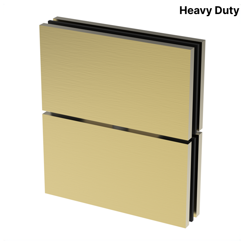 Cara Square Heavy Duty - Glass to Glass — Satin Brass