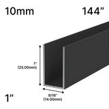 Shower U-Channel - 10mm Glass (144") - 1" Height