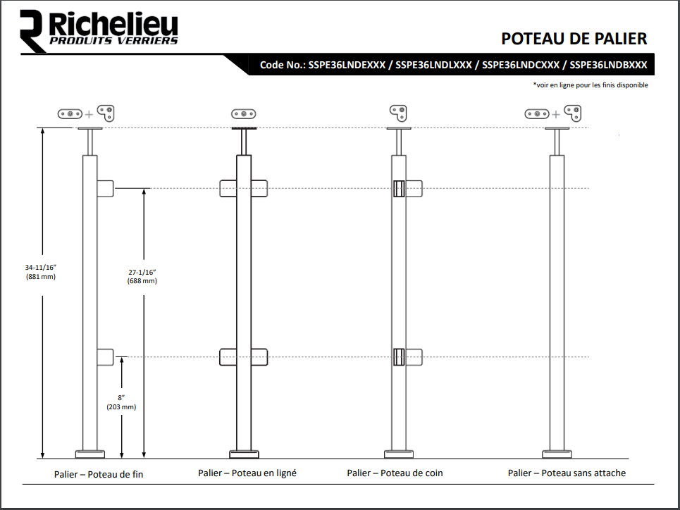 Poteaux d'extrémité d'atterrissage - H1