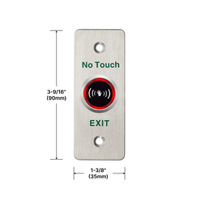 [MLBTNIR] Infrared Sensor Exit Button with LED (Stainless Steel) 35mm X 90mm — MLBTNIR