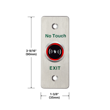 [MLBTNIR] Infrared Sensor Exit Button with LED (Stainless Steel) 35mm X 90mm — MLBTNIR