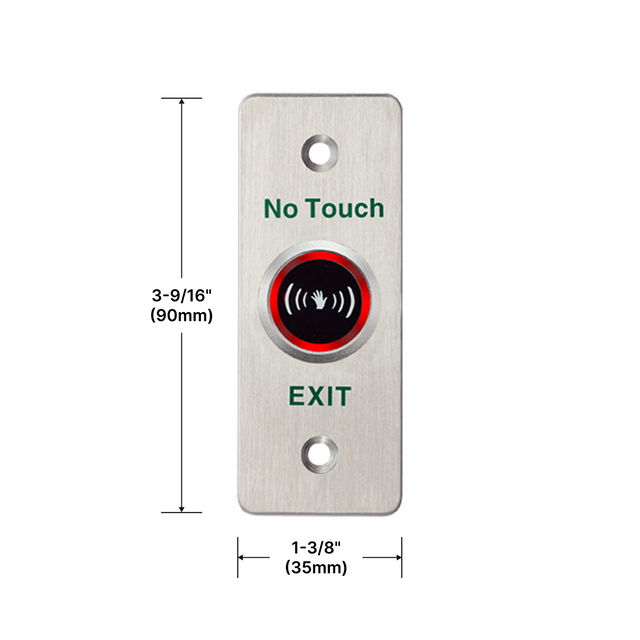 [MLBTNIR] Infrared Sensor Exit Button with LED (Stainless Steel) 35mm X 90mm — MLBTNIR