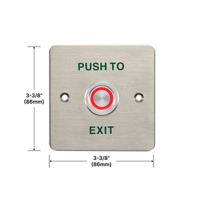 [MLPUSHBTN] Piezoelectric Exit Button with LED (Stainless Steel) 86mm X 86mm — MLPUSHBTN