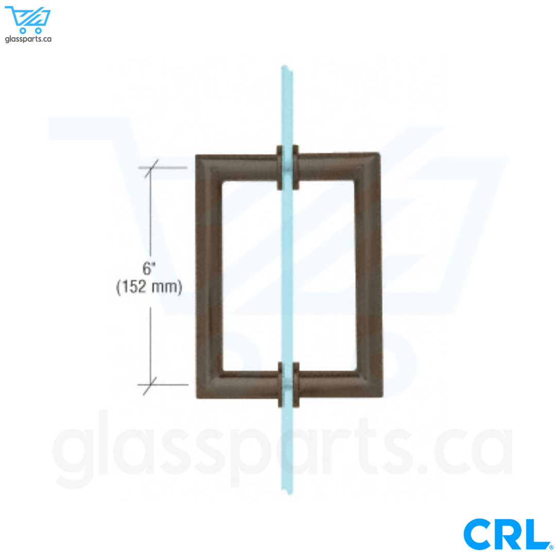 CRL Série MT - Poignée de tirage dos à dos à angle droit pour tube rond - 6 po x 6 po - Bronze huilé