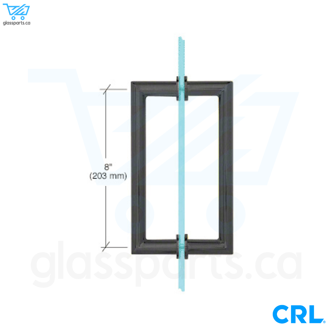 CRL MT Series - Round Tubing Mitered Corner Back-to-Back Pull Handle - 8" x 8" - Matte Black