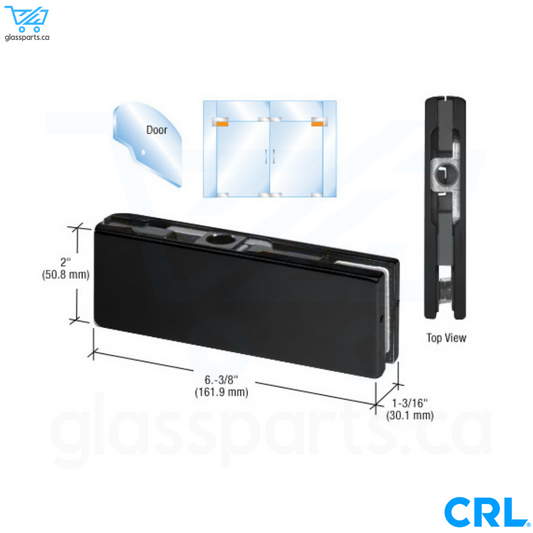 CRL Top Door Patch Fitting With 1NT303 Insert - Matte Black