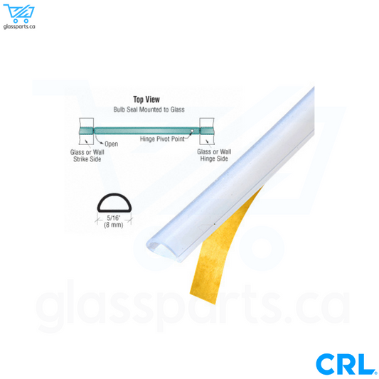 CRL Translucent Silicone Bulb Seal With Pre-Applied Tape - 95"