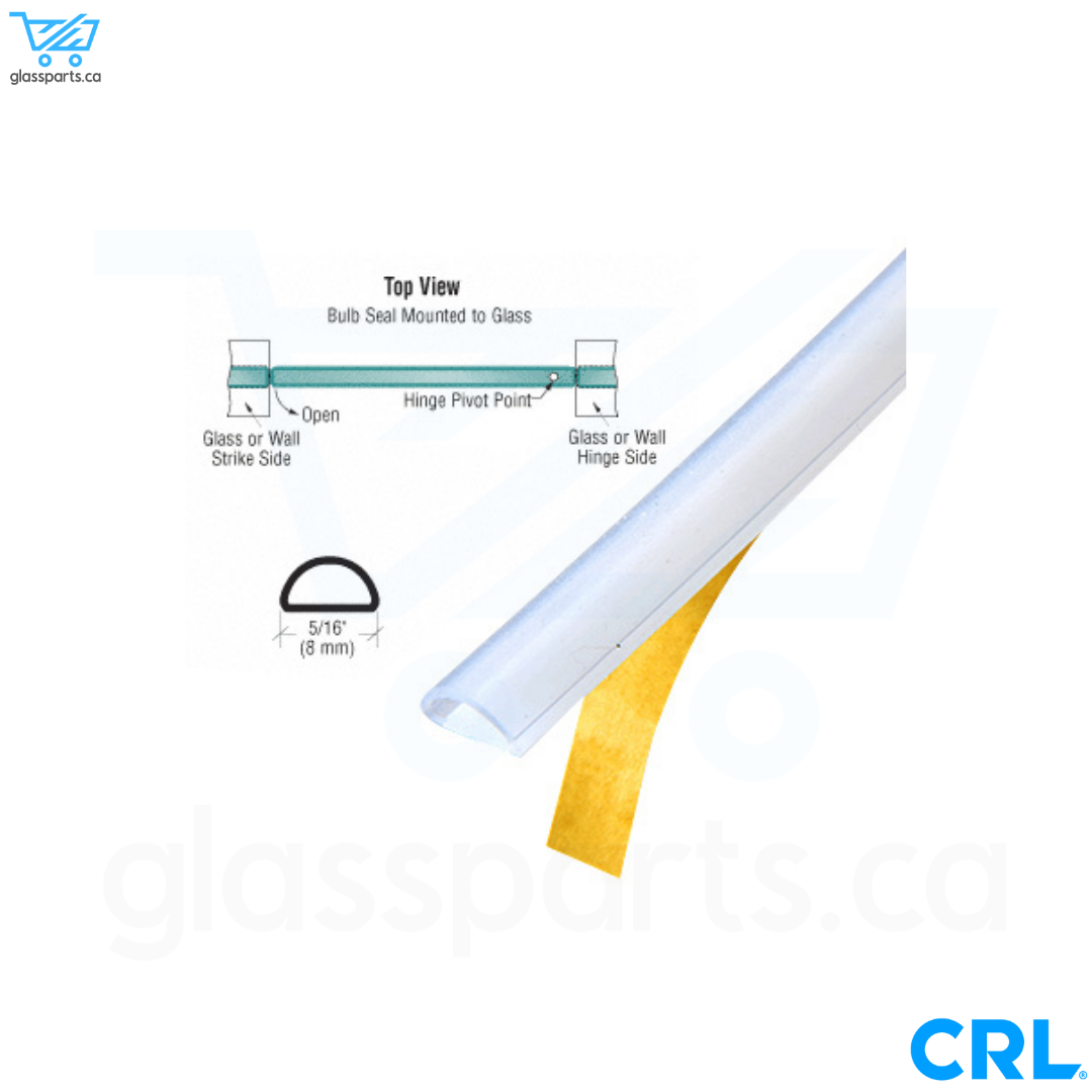 CRL - Joint à bulbe en silicone translucide avec ruban pré-appliqué - 95 po