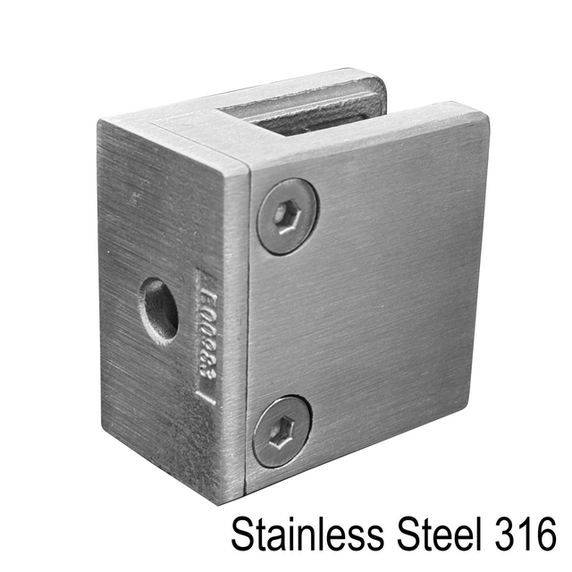 [SCLAM54] Square Railing Clamp - Flat Back - 54x54mm — SCLAM54-BS