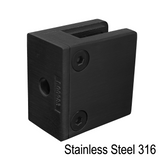 [SCLAM54] Square Railing Clamp - Flat Back - 54x54mm — SCLAM54-MBL