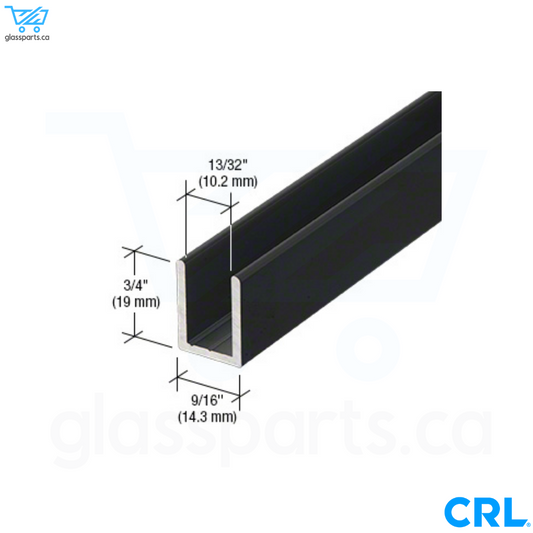 CRL 3/8" Fixed Panel Shower Deep U-Channel - Matte Black - 95"