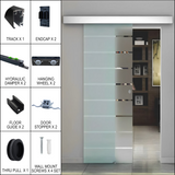[SOFTWM] Commercial Sliding Door Kit - Soft-Closing Wall & Ceiling Mount — SOFTWMMBL