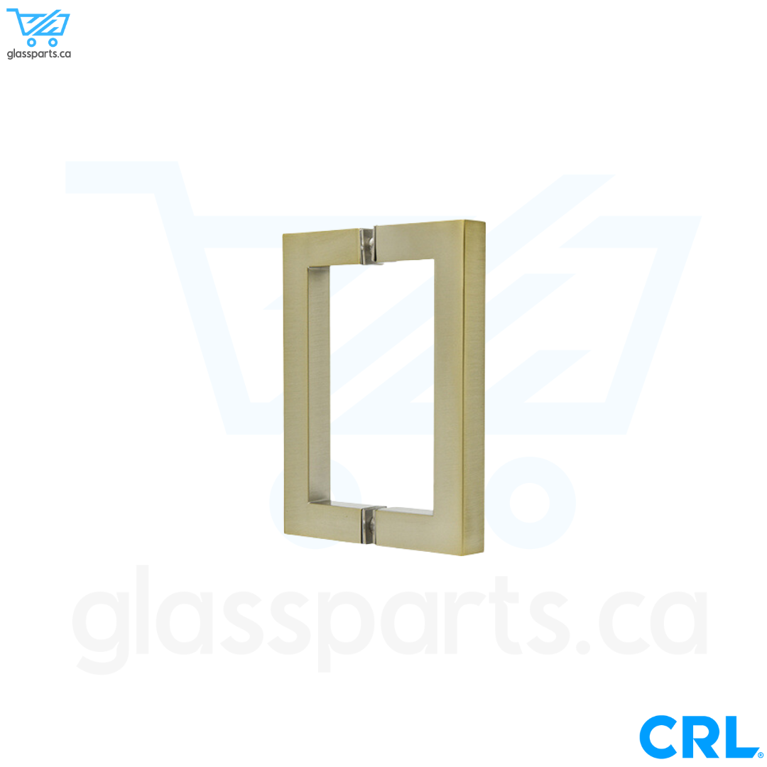 CRL SQ Series - Back-To-Back Square Pull Handle - 6" x 6" - Brushed Bronze